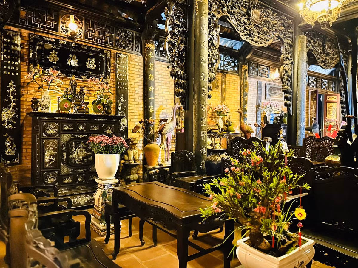 Các không gian trong nhà đều mang nét hoài cổ, gần gũi thiên nhiên. Ảnh: FB Hoàng Minh Bùi