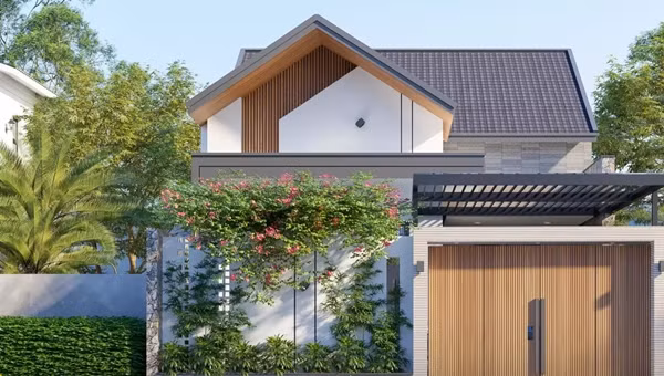 Nhà cấp 4 mái Thái hiện đại được yêu thích bởi diện mạo độc đáo với đa dạng phong cách kiến trúc. Ảnh: SBS House