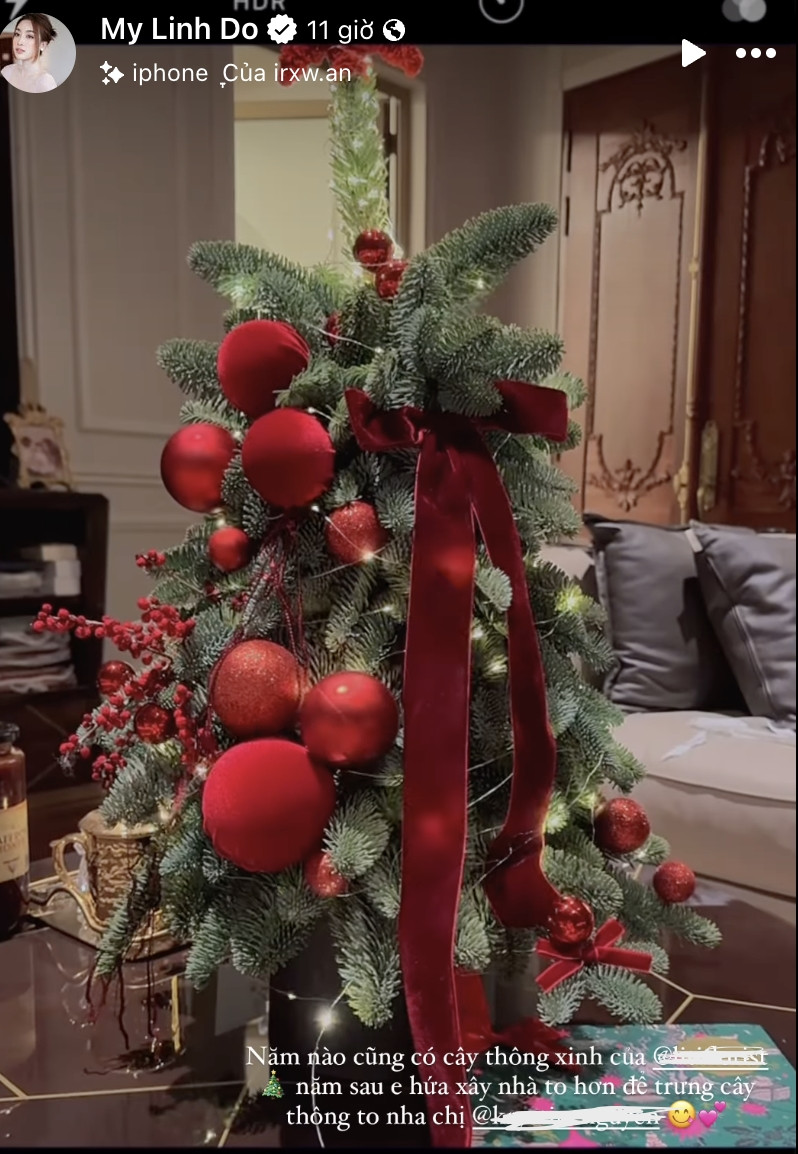 Dinh thự bạc tỷ nhà chồng Đỗ Mỹ Linh trang hoàng rực rỡ đón Giáng sinh. Ảnh: FB My Linh Do