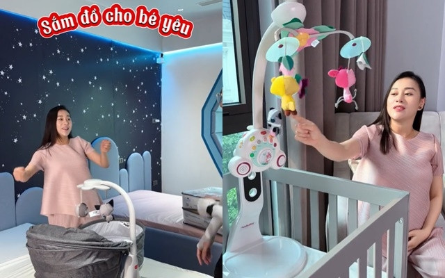 Phòng cho cặp song sinh Rồng Vàng quá đỗi dễ thương và sang trọng với 2 giường size nhỏ. Ảnh chụp màn hình