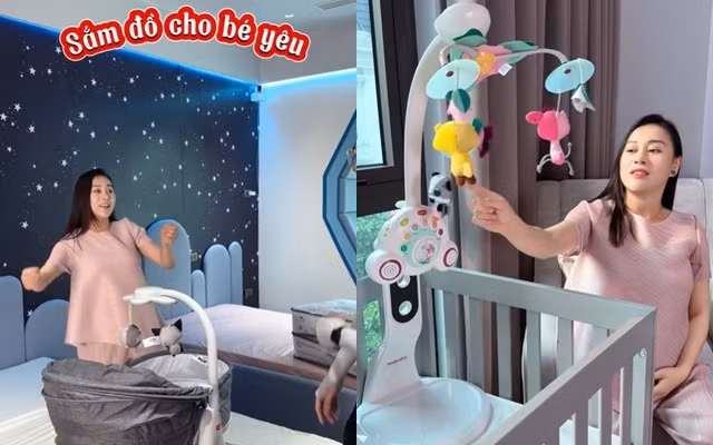 Phòng cho cặp song sinh Rồng Vàng quá đỗi dễ thương và sang trọng với 2 giường size nhỏ. Ảnh chụp màn hình