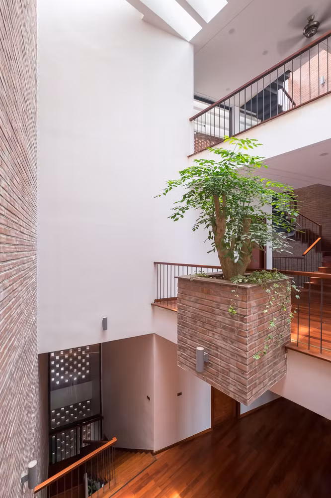 Giếng trời bố trí ở vị trí trung tâm. Ảnh: Tiến Thành Nguyễn