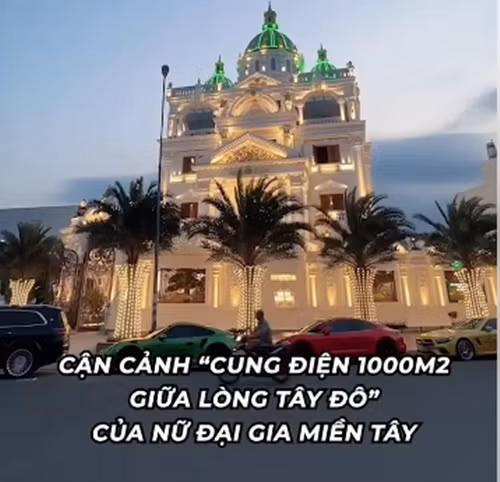 Mới đây, cộng đồng mạng không khỏi xuýt xoa trước tòa lâu đài rộng 1.000m2 vừa khánh thành tại Cần Thơ. Ảnh chụp màn hình bicngantran.29