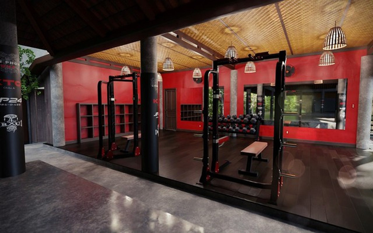 Đáng chú ý, toàn bộ võ đường của Johnny Trí Nguyễn đều được xây dựng bằng chất liệu từ thiên nhiên. Ảnh: FBNV