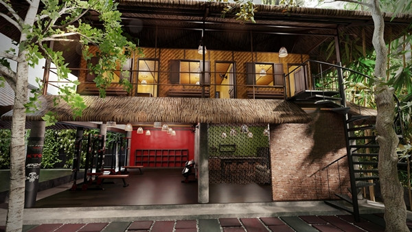 Johnny Trí Nguyễn sở hữu một võ đường hoành tráng rộng tới 1.800m2, được xây dựng theo phong cách Nam Bộ. Ảnh: FBNV