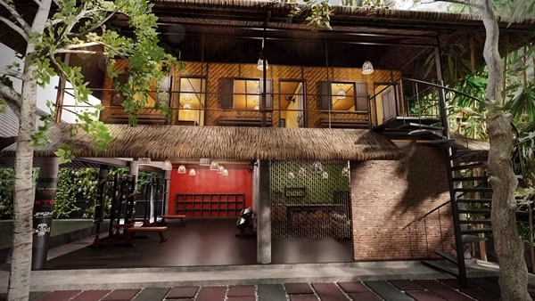 Johnny Trí Nguyễn sở hữu một võ đường hoành tráng rộng tới 1.800m2, được xây dựng theo phong cách Nam Bộ. Ảnh: FBNV