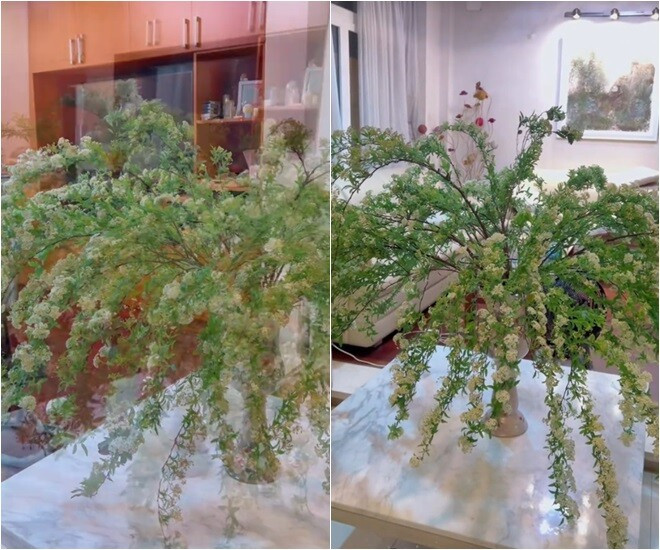 Diễn viên Ngọc Lan coi cắm hoa như một cách "chữa lành". Ảnh: FBNV