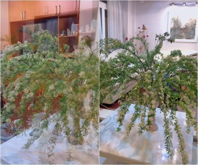 Diễn viên Ngọc Lan coi cắm hoa như một cách "chữa lành". Ảnh: FBNV