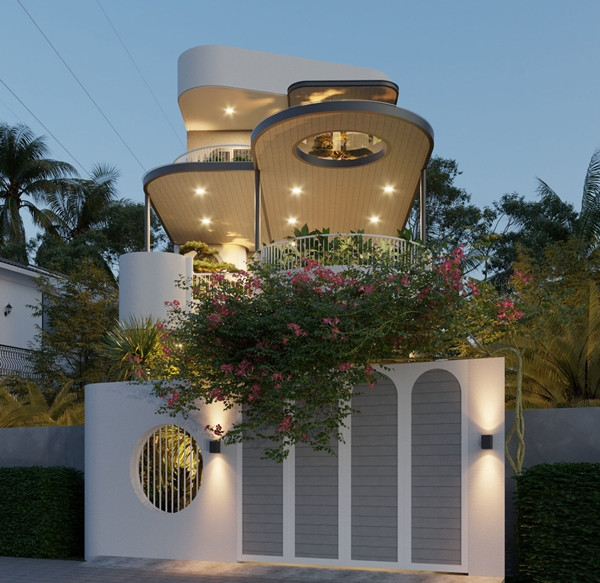  Nhà 3 tầng có sân thượng hiện đại sở hữu những đường nét tinh tế, phá bỏ những khuôn khổ truyền thống. Ảnh: SBS House