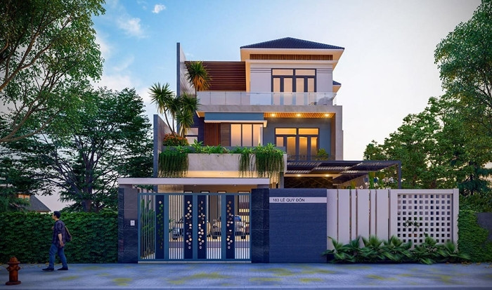 Nhà 3 tầng mái Nhật cũng là lựa chọn phổ biến của nhiều gia đình ở nông thôn bởi sự đa dạng, thích ứng tốt điều kiện khí hậu tại Việt Nam. Ảnh: Noithattugia