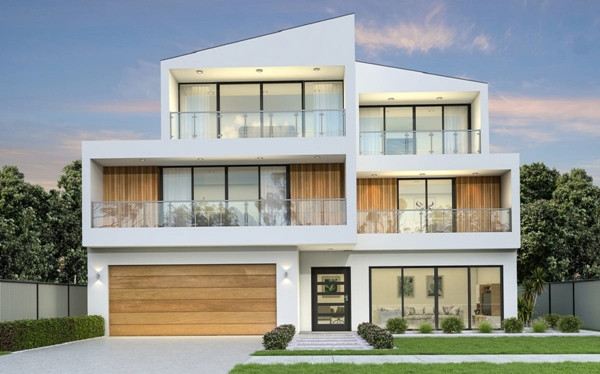 Là một trong những thiết kế độc đáo, mới lạ trên thị trường, nhà 3 tầng mái lệch phù hợp với các gia đình yêu thích thiết kế mới lạ. Ảnh: Noithattugia