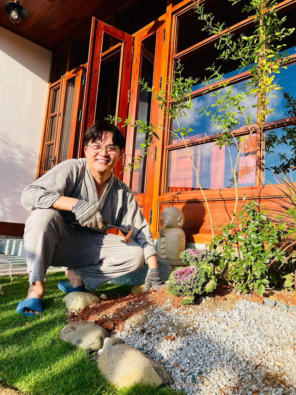 Ngôi nhà của MC Đại Nghĩa xây từ năm ngoái và hoàn thành vào tháng 1 năm nay. Ảnh: FB Bùi Đại Nghĩa