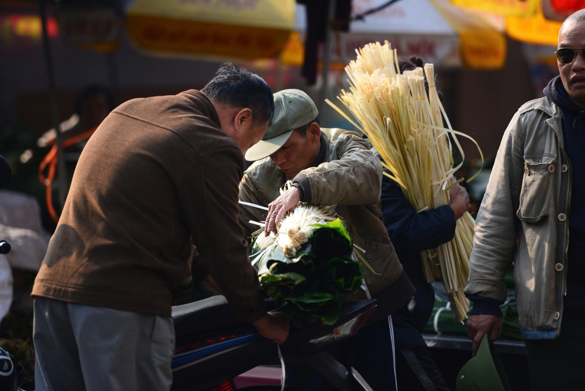 Những ngày gần đây, con phố Trần Quý Cáp được phủ một màu xanh và nhộn nhịp cảnh mua bán. Ảnh: Khánh Huy