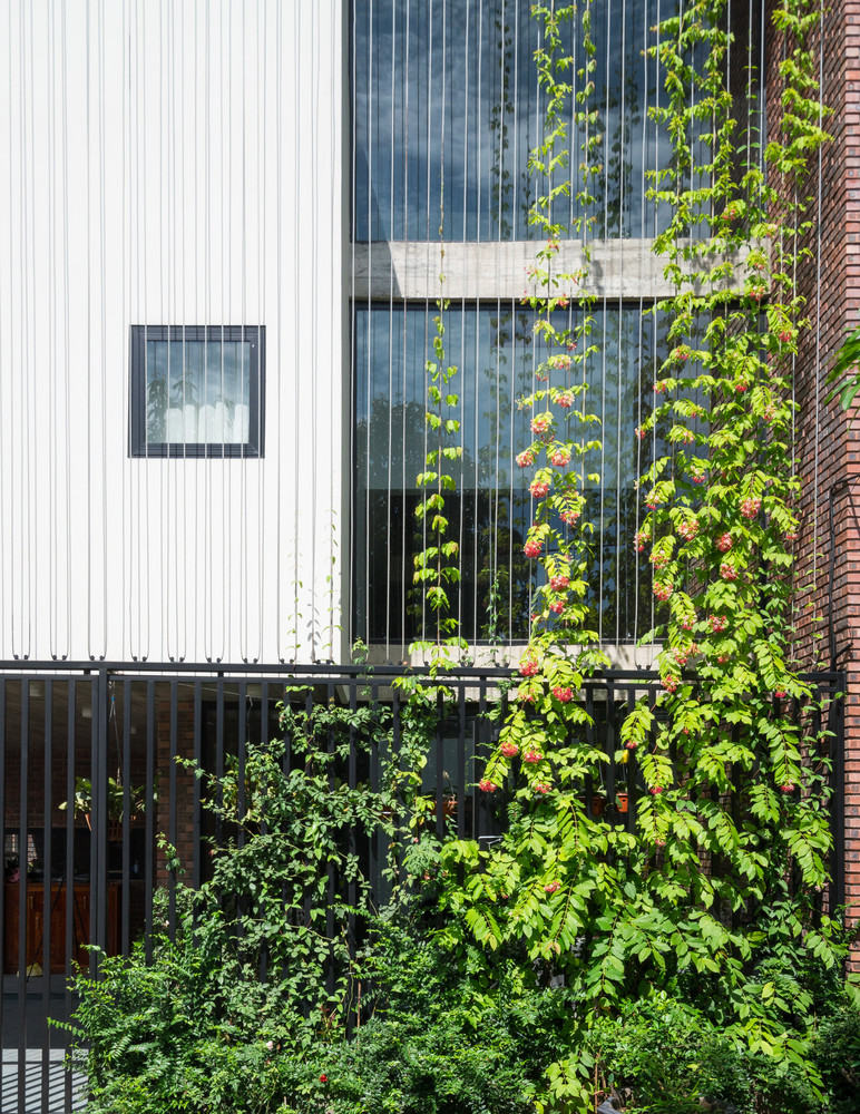 Mặt tiền sử dụng kính và một lớp lưới thép bảo vệ tạo góc nhìn thoáng đãng. Ảnh: Triệu Chiến