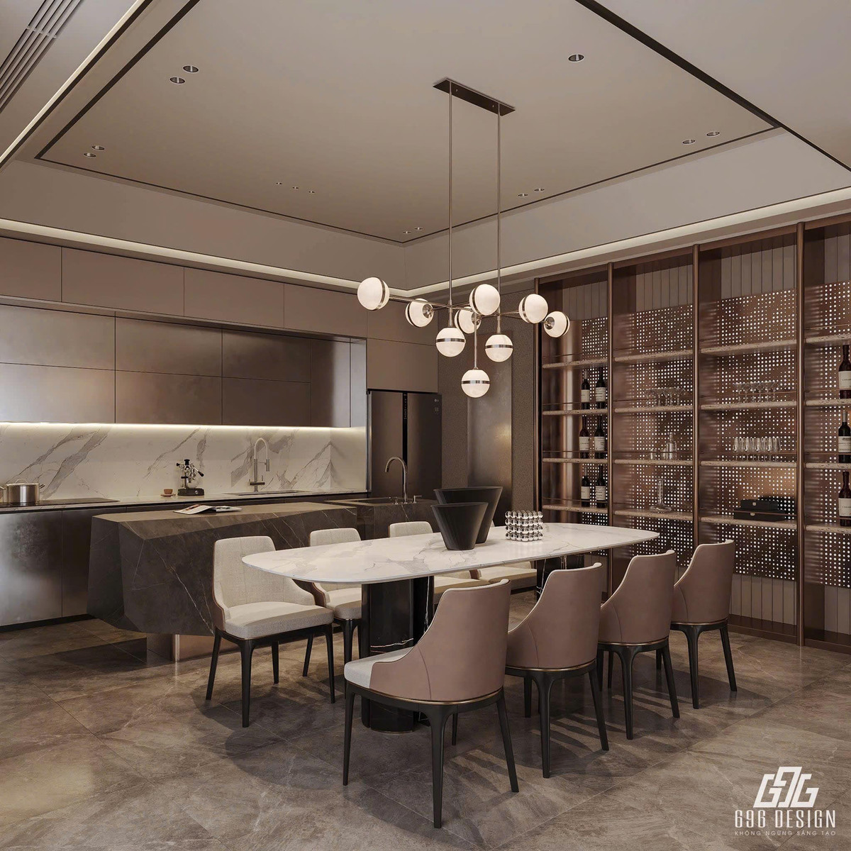 Không gian bên trong rộng rãi, được thiết kế theo phong cách tối giản nhưng không kém phần sang trọng, ấm cúng. Ảnh: FB Đoàn Văn Hậu