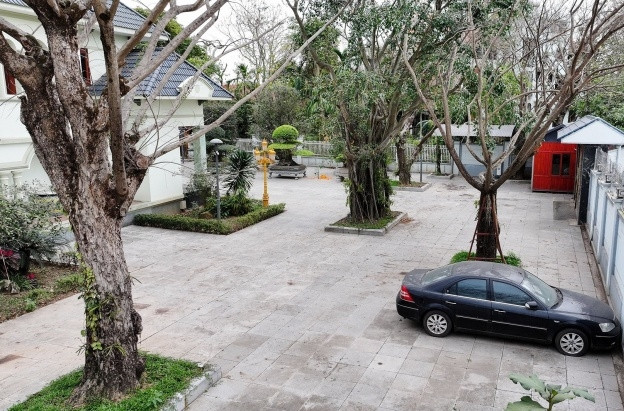 Trong sân trồng nhiều cây lớn. Ảnh: Vietnamnet