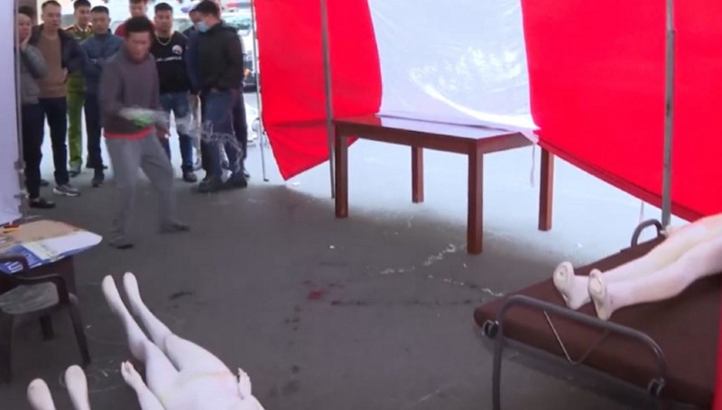 5h sáng 8/12, do mâu thuẫn trong sinh hoạt nên Điểm và bà L cãi vã, xô xát. Sau đó, vợ chồng người hàng xóm là ông N.V.L và bà H.T.L sang can ngăn, Điểm lại tiếp tục xô xát với vợ chồng người hàng xóm này. Do bị cả ba người đánh nên Điểm ức chế đã dùng gậy gỗ đánh liên tiếp vào đầu ông N.V.L, bà H.T.L và bà P.T.L cho đến khi cả 3 người ngã gục xuống sân. Thấy 3 người nằm bất tỉnh trên sân, Điểm đã kéo họ vào trong nhà, rồi dùng xăng đốt để xóa dấu vết và che giấu hành vi phạm tội.