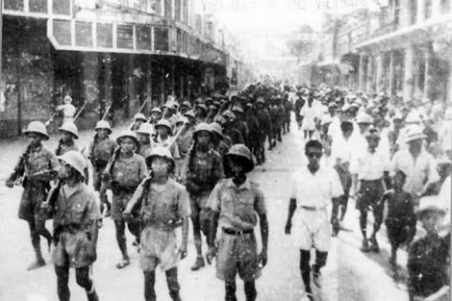 Chính vì vậy, tại Hà Nội, nhiều cuộc biểu tình, tuần hành thị uy được quần chúng nhân dân tổ chức khắp Hà Nội. (Ảnh tư liệu)