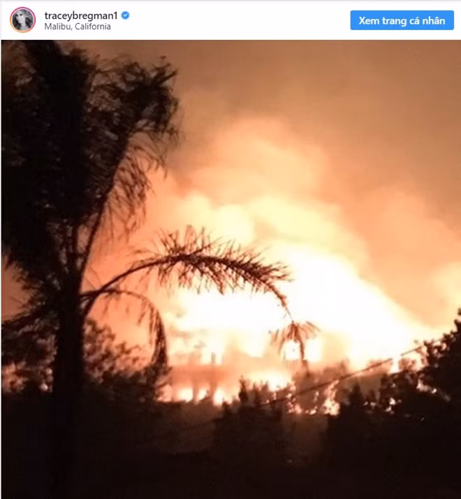 Nữ diễn viên truyền hình Tracey Bregman cũng là một trong số nạn nhân của vụ cháy khủng khiếp này. Theo hình ảnh cô chia sẻ, gần như toàn bộ căn nhà của cô đều bị đám cháy thiêu rụi.
