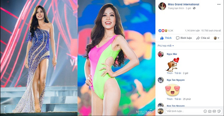 Hiện tại, BTC Miss Grand Intetnational đang kêu gọi bình chọn để chọn ra Top 5 thí sinh “hot” nhất và nổi bật nhất trong đêm thi bán kết ngày 23/10 vừa qua.