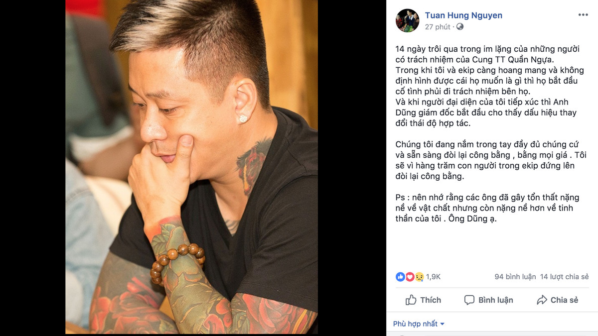 Tuan Hung: Giam doc Cung Quan Ngua co tinh “phui” trach nhiem