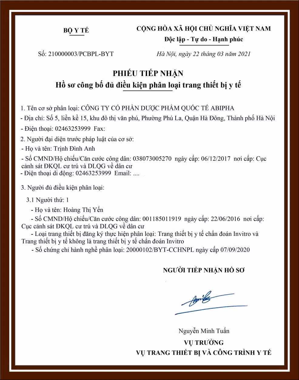 Duoc pham Abipha thuc hien phan loai trang thiet bi y te nhu the nao?