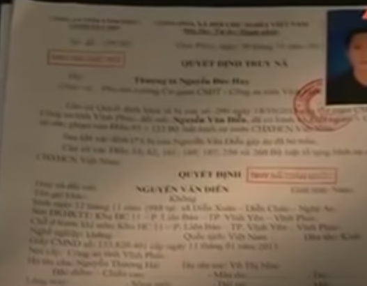 Diễn đã nhập khẩu về nhà người bác ở TP Vĩnh Yên và ở trọ tại Vĩnh Yên cùng một người em gái. Tuy nhiên khi các trinh sát tìm đến nơi làm việc của Diễn thì được biết Diễn đã nghỉ làm. Lúc này với các tài liệu trinh sát, Công an đã đủ cơ sở để khẳng định đối tượng giết chị Ngần chính là Nguyễn Văn Diễn. đồng thời ra quyết định khởi tố bắt tạm giam với đối tượng. Tuy nhiên do Diễn đã bỏ trốn, ngày 20/10/2013, Công an tỉnh Vĩnh Phúc đã ra quyết định truy nã toàn quốc đối với Nguyễn Văn Diễn, đồng thời xác lập chuyên án truy bắt Diễn. 