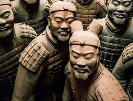 Gương mặt phục dựng những tượng binh sĩ đất nung vô cùng sống động với những đường nét trên gương mặt và biểu cảm chân thực. Trong số này, những hình ảnh phục dựng đều là dạng ảnh selfie của các binh sĩ đất nung.