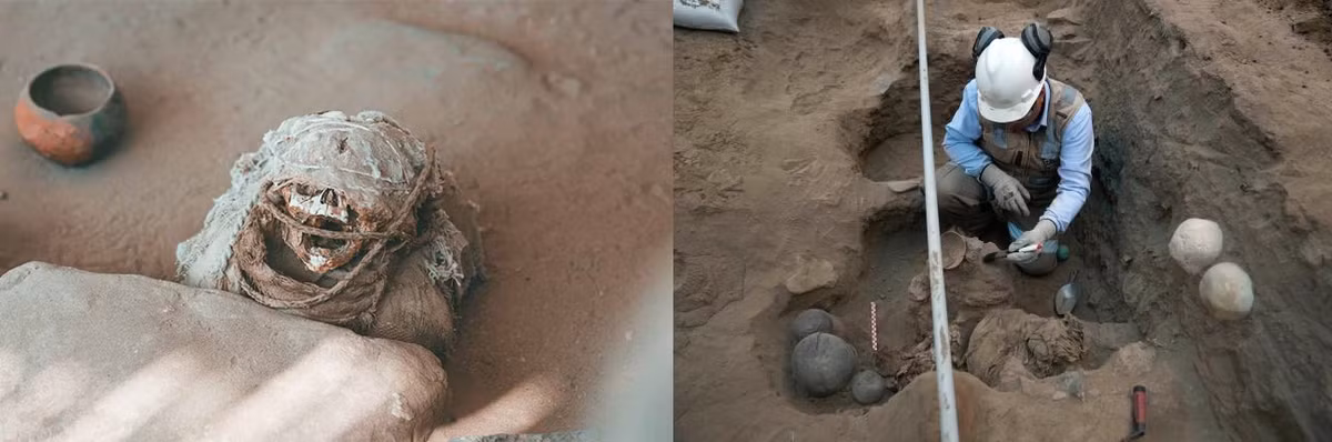 Các thi hài được ướp xác và chôn cất trong tư thế bào thai và hoa sen.