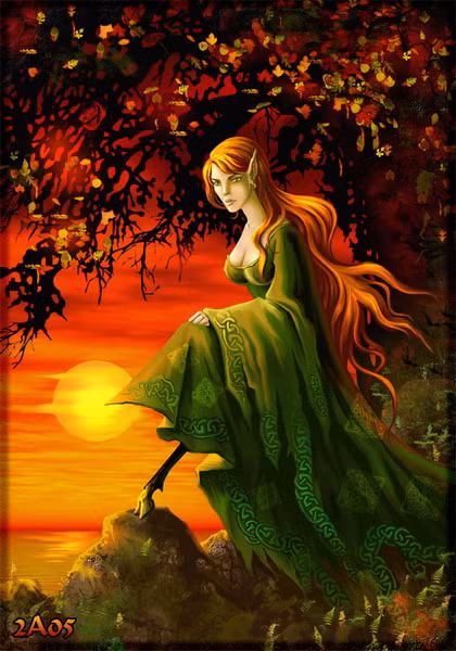 Theo mô tả, con ma này là một phụ nữ xinh đẹp có mái tóc vàng, với nửa thân dưới của loài dê được che giấu trong bộ váy xanh.