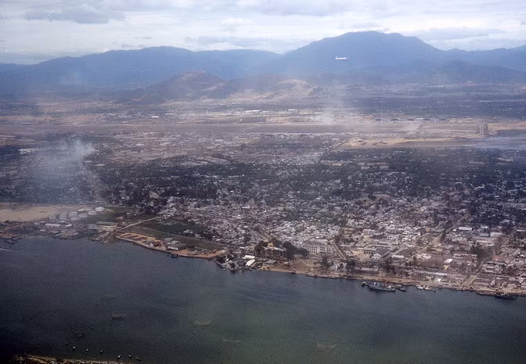 Toàn cảnh khu vực trung tâm Đà Nẵng nhìn từ máy bay.