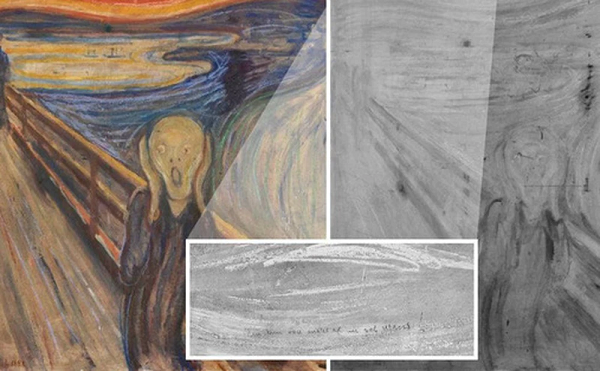 Đằng sau người đó là phong cảnh bầu trời hoàng hôn đỏ rực với những mảng màu tương phản. Bức tranh khiến cho người xem cảm thấy sợ hãi, ám ảnh và cũng vô cùng tò mò.