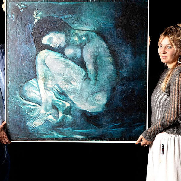 Sau khi phân tích các nét vẽ của danh họa Picasso trong các bức tranh khác, Anthony Bourached và George Cann đã dùng thuật toán để mô phỏng bức tranh gốc trông như thế nào từ những dữ liệu ít ỏi mà việc chiếu tia X mang lại.