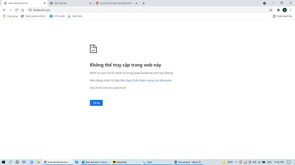  Hiện tượng Facebook bị sập diễn ra từ 22h ngày 4/10/2021, người dùng cho biết họ không thể tải được bất kỳ thông tin gì và trang web cũng thông báo "không thể truy cập".