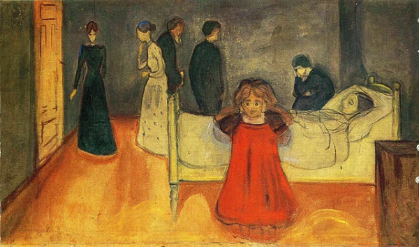 Bức tranh "Người mẹ đã qua đời" của Edvard Munch miêu tả cô gái trẻ có mẹ vừa chết đang nằm trên giường trong khi cô bé cố bịt hết tay và đôi mắt mở to. Những người sở hữu bức tranh cho biết họ luôn cảm thấy có đôi mắt không ngừng theo dõi. Và thậm chí còn nghe thấy tiếng sột soạt, như người nào đó đang đứng lên.