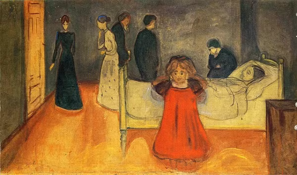 Bức tranh "Người mẹ đã qua đời" của Edvard Munch miêu tả cô gái trẻ có mẹ vừa chết đang nằm trên giường trong khi cô bé cố bịt hết tay và đôi mắt mở to. Những người sở hữu bức tranh cho biết họ luôn cảm thấy có đôi mắt không ngừng theo dõi. Và thậm chí còn nghe thấy tiếng sột soạt, như người nào đó đang đứng lên.