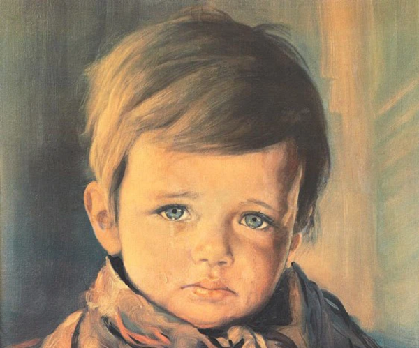 Một loạt các bức tranh "The Crying Boy" (Cậu bé khóc) của Giovanni Bragolin được cho là mắc lời nguyền khi những ngôi nhà có treo bức tranh trên hầu như đều gặp hỏa hoạn thiêu rụi mọi đồ đạc. Thế nhưng, thứ duy nhất không bị cháy lại chính là bức tranh này.