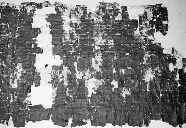 Những cuộn sách giấy cói như bánh mì cháy đen này đã tồn tại cách đây hơn 2.000 năm và các trang giấy bị dính lại với nhau. Sau khi thử nhiều cách như ngâm nước, hòa tan gel, kéo giãn khí nhưng kết quả không mấy khả quan, nhóm nghiên cứu đã quyết định dùng biện pháp quét CT để "giải phóng ảo" cuộn giấy cói.