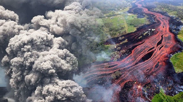 Khí độc từ núi lửa và các miệng hố tràn đầy dung nham rất đáng lo ngại. Các quan chức cũng cảnh báo về tro núi lửa bao gồm đá và nhiều mảnh vụn nổ tung phun ra từ miệng núi lửa cũng như những sợi thủy tinh nhỏ lơ lửng trong không khí.