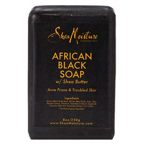 Xà bông cục Shea Moisture African Black Soap. Có giá 5,79$. Được làm từ tro cọ, chiết quất từ quả me và vỏ chuối, Shea Moisture là nhãn hiệu chuyên về những sản phẩm cho da và tóc từ những thành phần organic ra đời từ 1912 rất được ưa chuộng tại Mỹ.