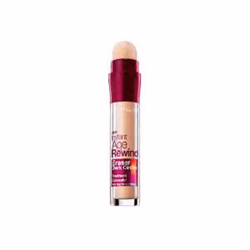 Che khuyết điểm Maybelline Age Rewind Eraser Dark Circles Concealer. Có giá 9,99$. Quầng thâm là mối quan tâm của hầu hết mọi phụ nữ, nếu bạn chọn một cây kem che khuyết điểm sai thì nó không ngụy trang được mà còn làm nổi bật sự mệt mỏi. Lọ kem che khuyết điểm này có độ dày vừa đủ để bạn không phát hiện ra những vết nhăn hay thâm.