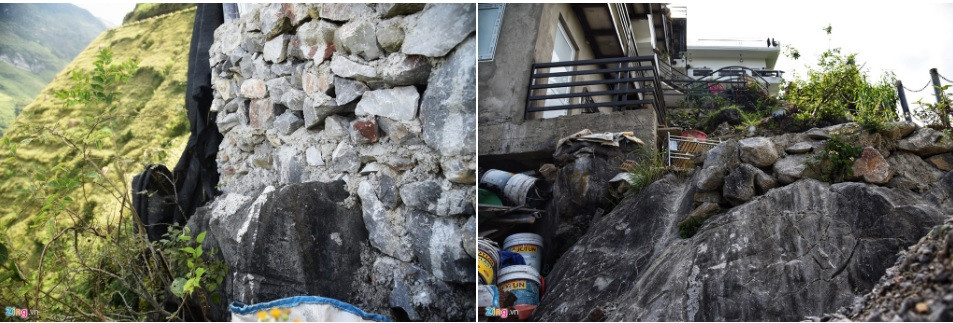 Bằng mắt thường có thể thấy rõ toàn bộ công trình đứng chân trên một khối đá vôi khổng lồ - nền địa chất đặc trưng của khu vực cao nguyên đá.