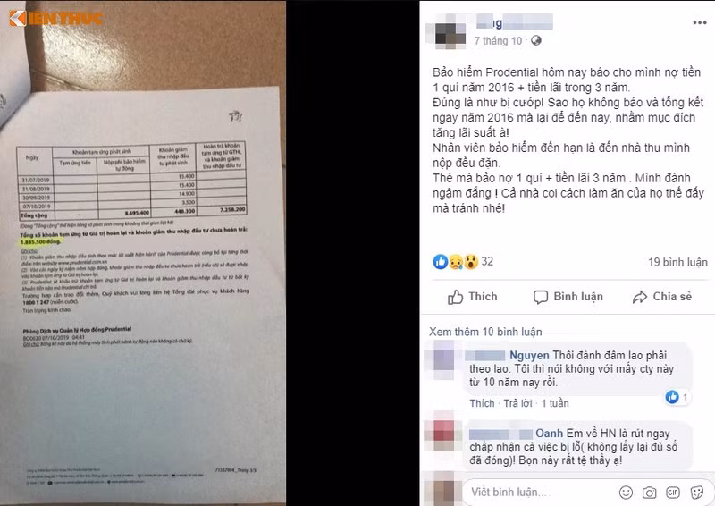 Nhan vien xin go thong tin khach “to” bi bao hiem Prudential doi xu nhu con no: 