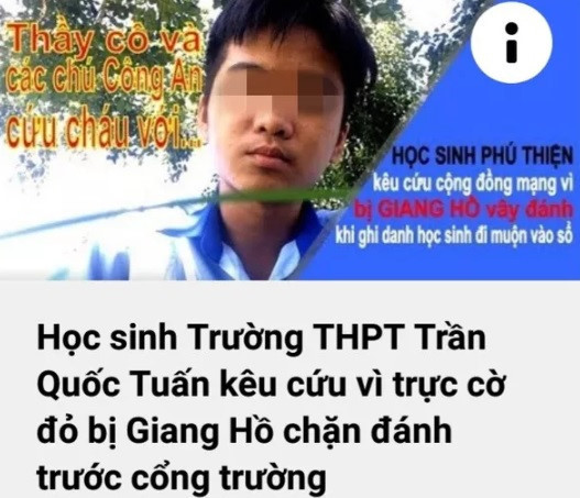 Ghi hoc sinh di hoc muon, co do bi doa danh phai cau cuu