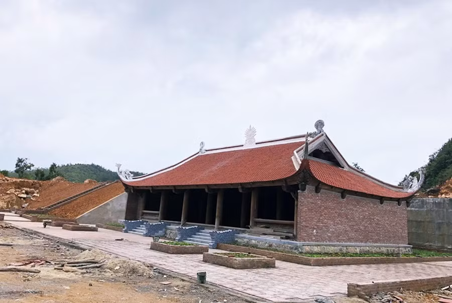 Nhiều hạng mục nhà chùa tại dự án xây dựng cơ bản đã xong.