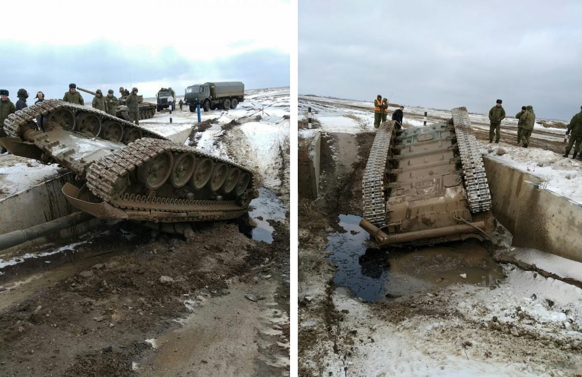 Ở góc ảnh này chúng ta có thể thấy rõ hơn vì sao tai nạn lại xảy ra. Khác với giải đấu chính thức, trong vòng loại Tank Biathlon thì không phải kíp xe nào cũng sở hữu kỹ năng điều khiển thực sự ấn tượng, đây được xem là nguyên nhân chính dẫn tới tai nạn trên. Nguồn ảnh: defence-blog.