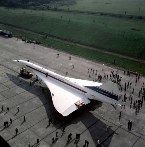 Nguyên mẫu Concorde 002 tại sân bay Filton năm 1971.