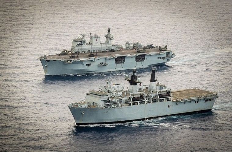 HMS Albion cùng với HMS Bulwark và tàu đổ bộ trực thăng HMS Ocean tạo nên bộ ba trụ cột trong sức mạnh đổ bộ của Hải quân Hoàng gia Anh. Nguồn ảnh: Hải quân Hoàng gia Anh.