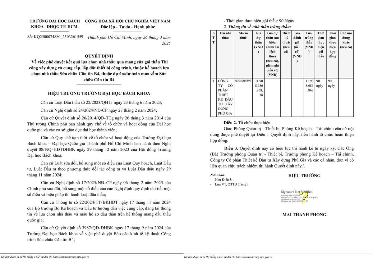 TP HCM: Cty Phu Gia trung goi sua chua can tin B4 DH Bach Khoa