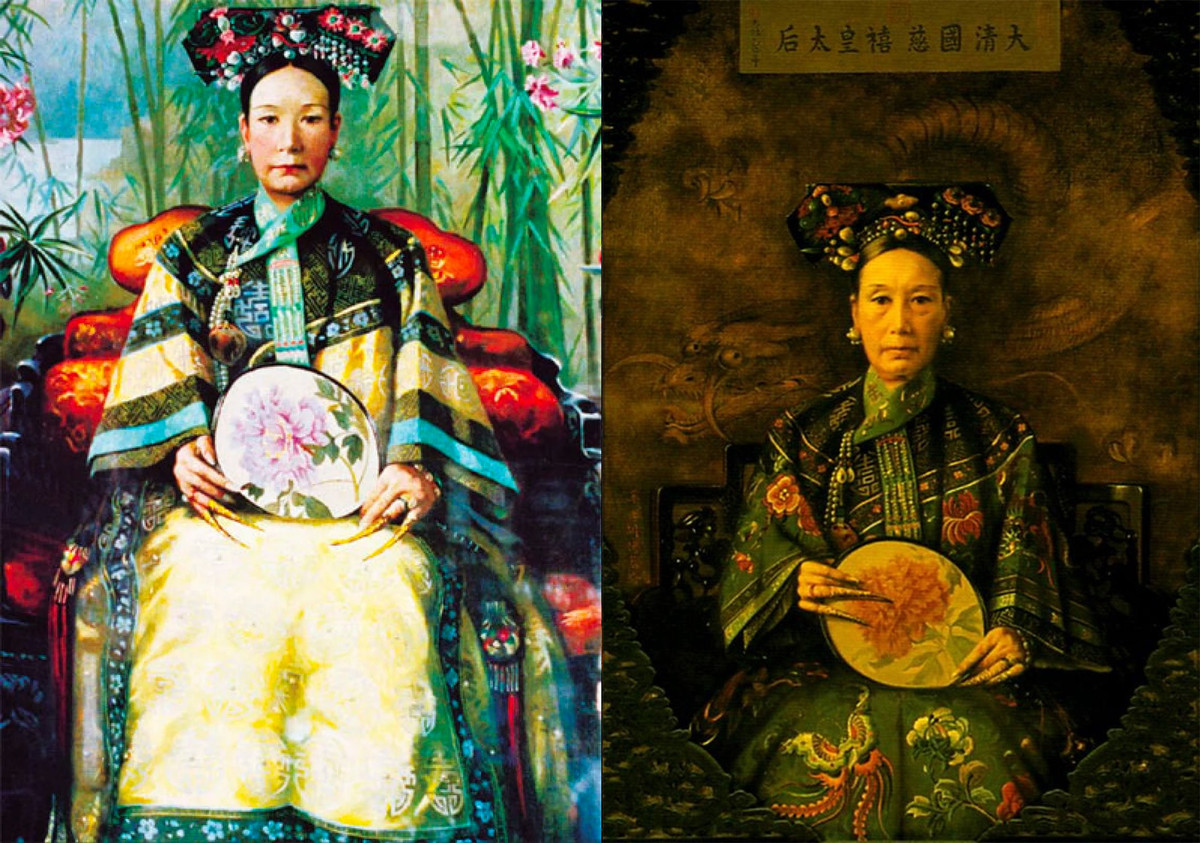 Trong bức tranh chân dung thứ ba, Từ Hi Thái hậu mặc áo choàng màu xanh. Đến bức chân dung thứ tư, Từ Hi Thái hậu mặc áo khoác lông. Trong thời gian vẽ 4 bức tranh, Lão Phật gia thường xuyên tới nơi họa sĩ Katharine làm việc để xem tiến độ hoàn thành cũng như đưa ra những yêu cầu cụ thể về việc sử dụng màu sắc trong 4 bức tranh.